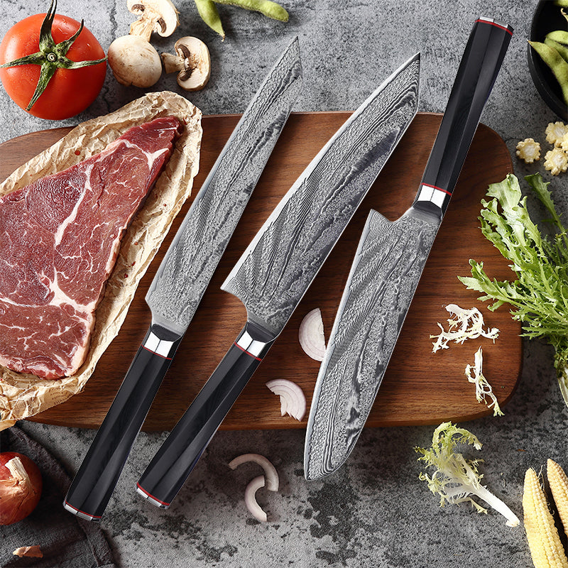 Damascus Steel Chef's Knife Set