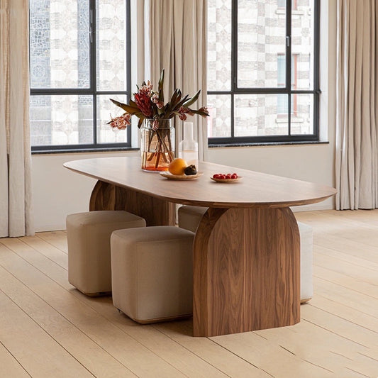 Geometric Solid Wood Dining Table